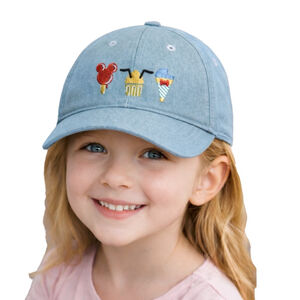 Disney Parks Mickey Treats Denim Baseball Hat Kids M/L 7-10 54cm